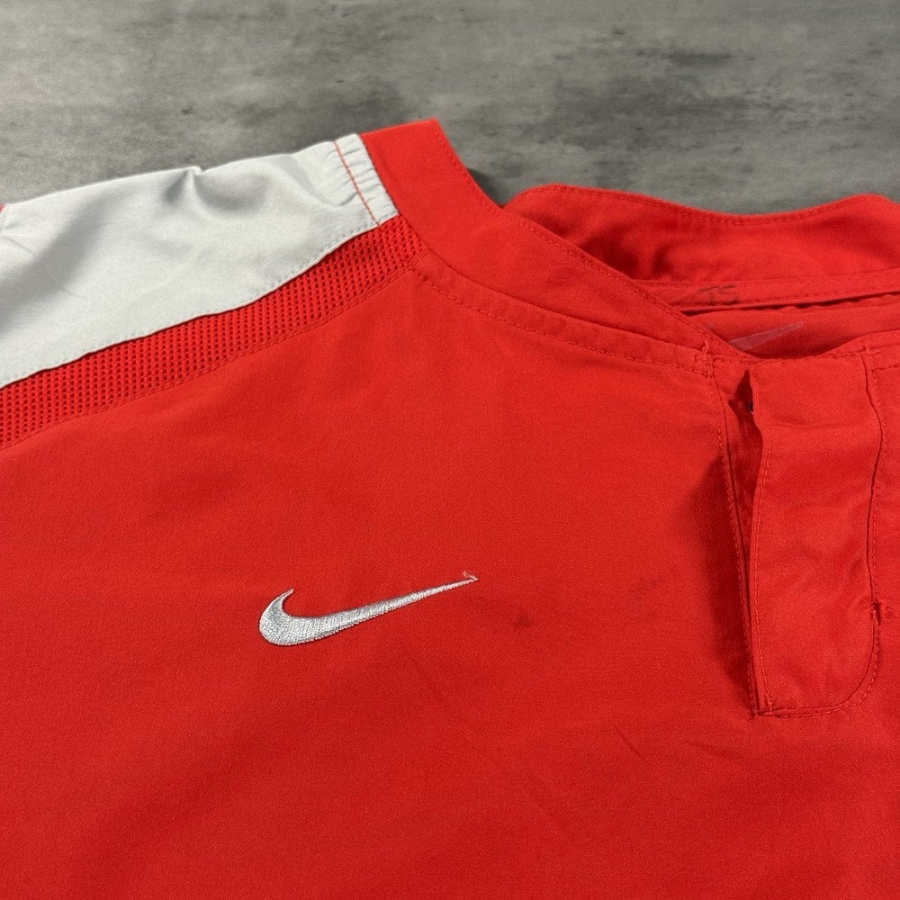 Ohio State Buckeyes Shirt Jacket Men L Red Blade Collar Coach ShortSleeve WarmUp - Picture 7 of 11